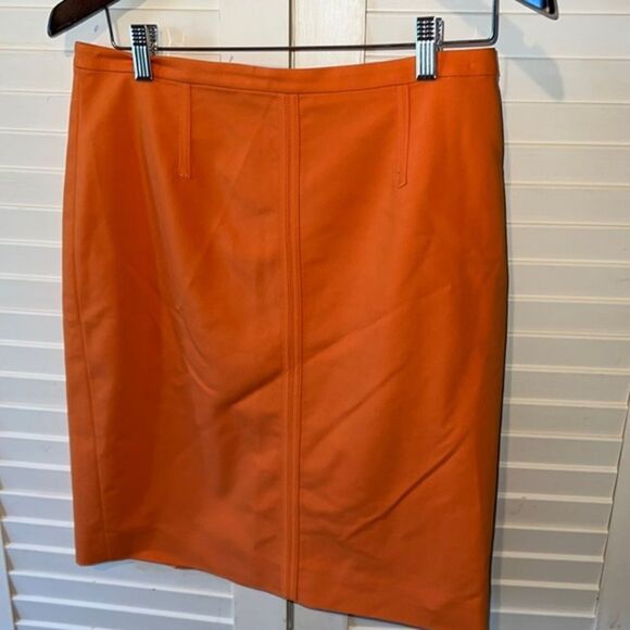 Ann Taylor Size 8 Solid Orange Skirt - Picture 1 of 5